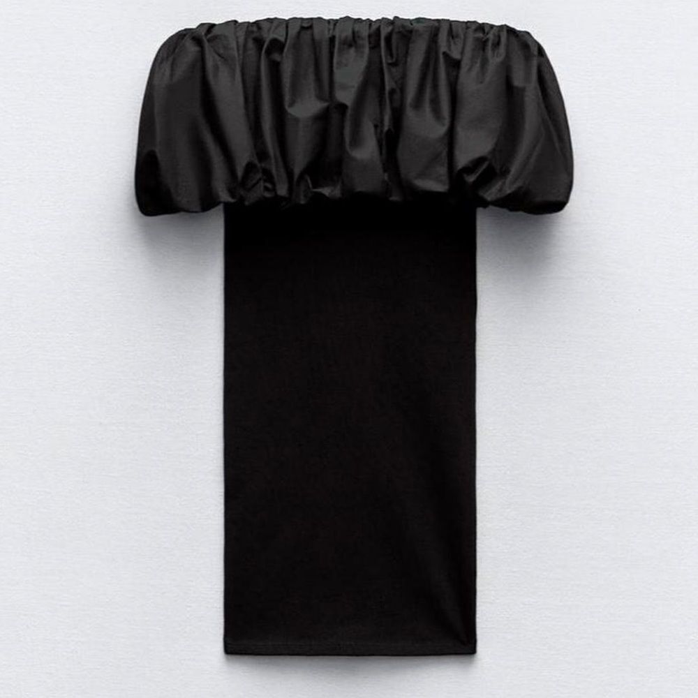 Zara poplin off the shoulder dress